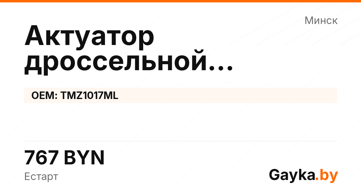 Актуатор дроссельной заслонки TMZ1017ML