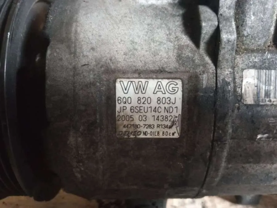 компрессор кондиционера Volkswagen Polo 4 поколение Denso 6Q0820803J — фото 2