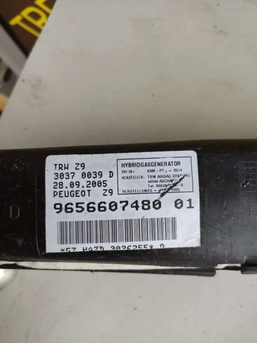 подушка безопасности боковая (шторка) Peugeot 607 1 поколение [рестайлинг] 9656607480 — фото 2